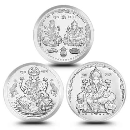 999 Pure Laxmi Ganesh 15 gm Silver Coin With Red Box