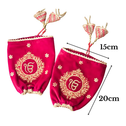 Classic Velvet Pink Ik Onkar Chooda Cover | Chotteylal and Sons