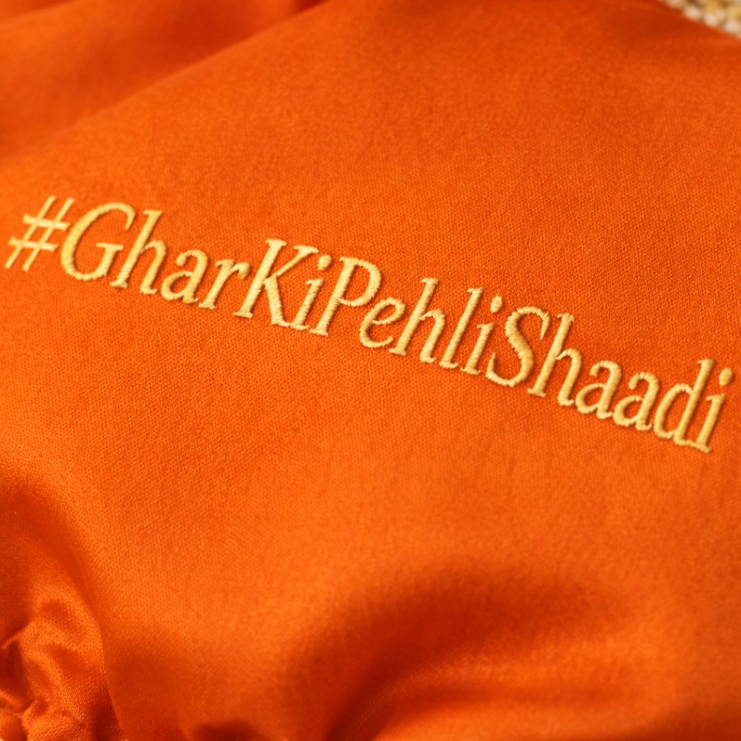 Customised Orange Gaana Cover for Wedding Ceremonies