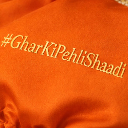 Customised Orange Gaana Cover for Wedding Ceremonies
