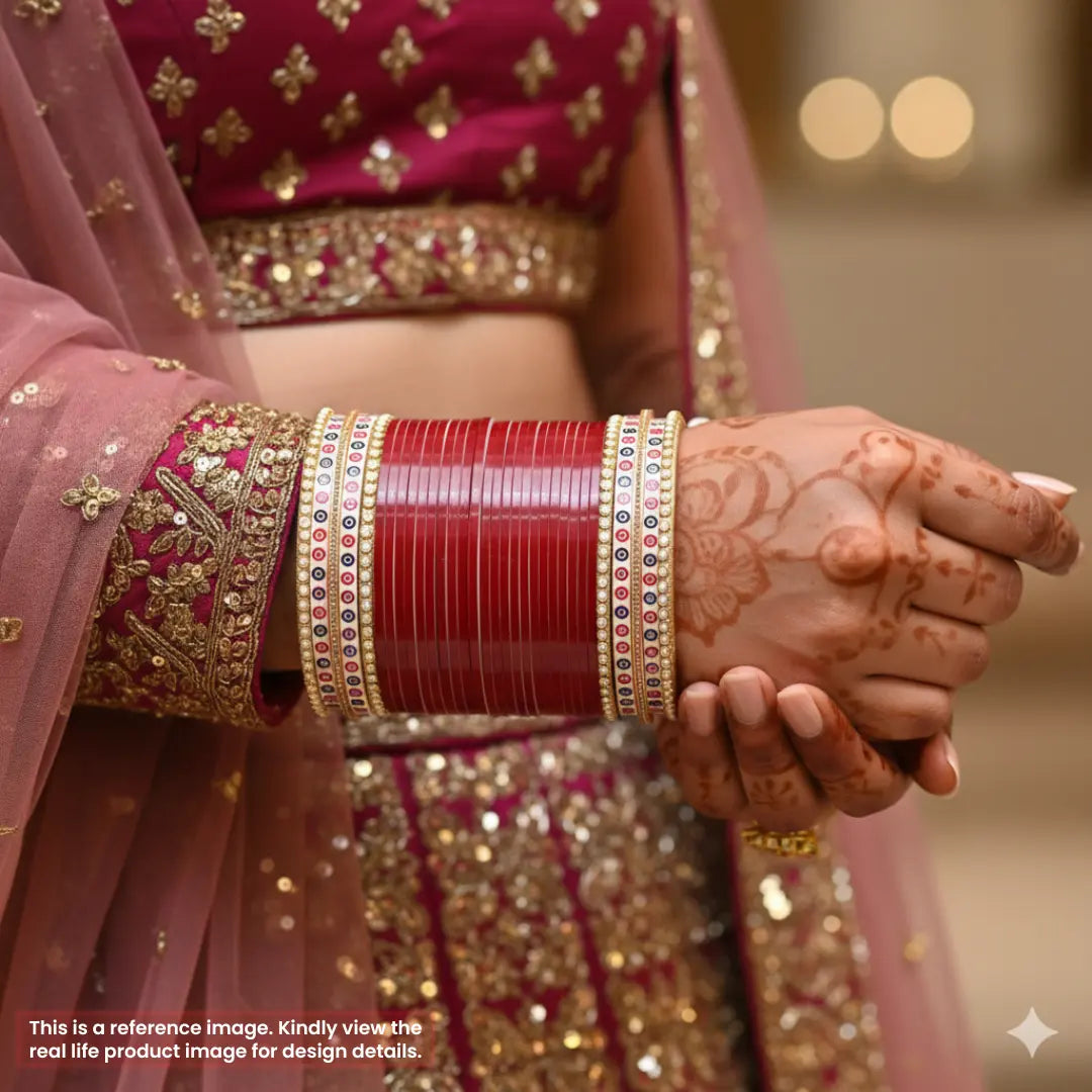 Pure Pearl Magnificient Kundan Dark Red Chooda