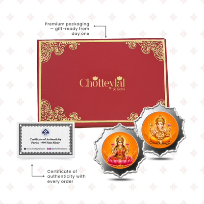 Lakshmi Ganesh 4g Silver Coin | Elegant Diwali Gift