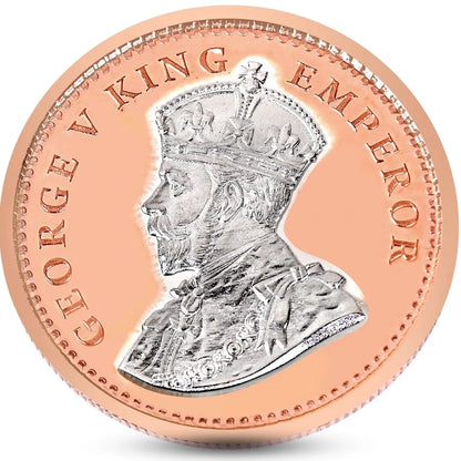 Queen Victoria & King George V, Rose Gold Finish, Round Shape, Set of 2 Coins (20 Gram Each), Elephant Packaging, 999 Purity Silver Coin - Ready To Ship