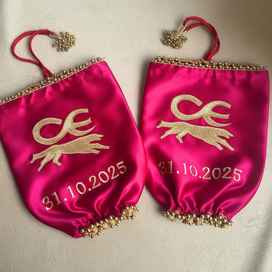 Pink Zodiac Signs Parineeti Satin Chooda Cover – Chotteylal & Sons