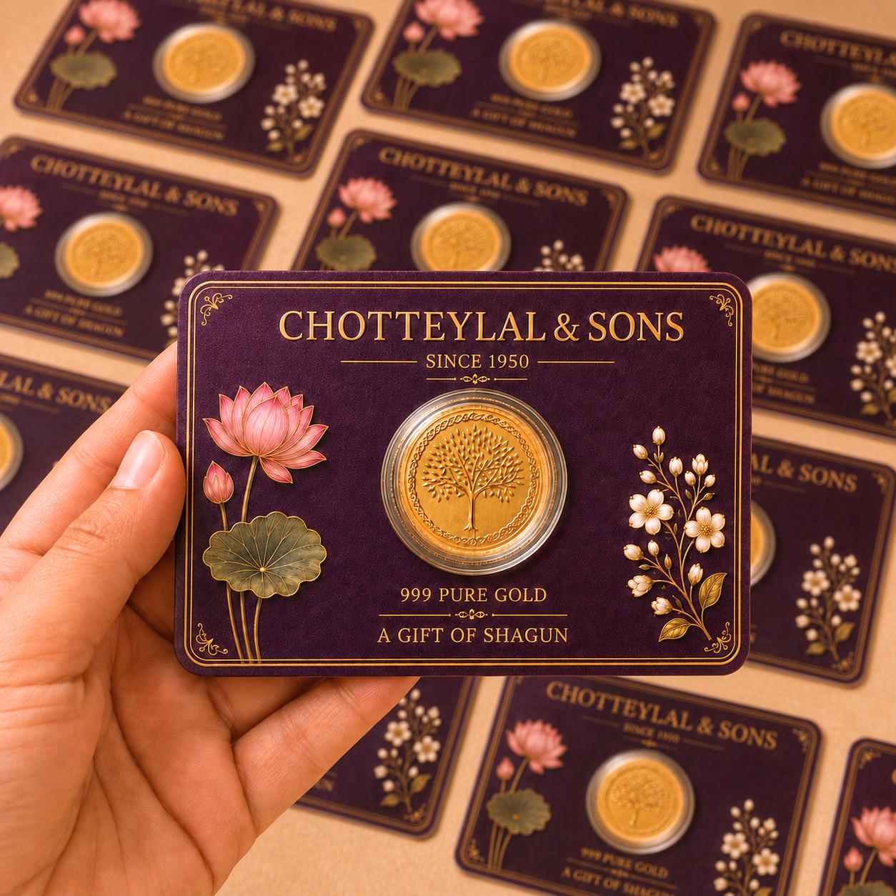 A Golden Gesture - 0.25mg Gold Coin with Card - Add Logo
