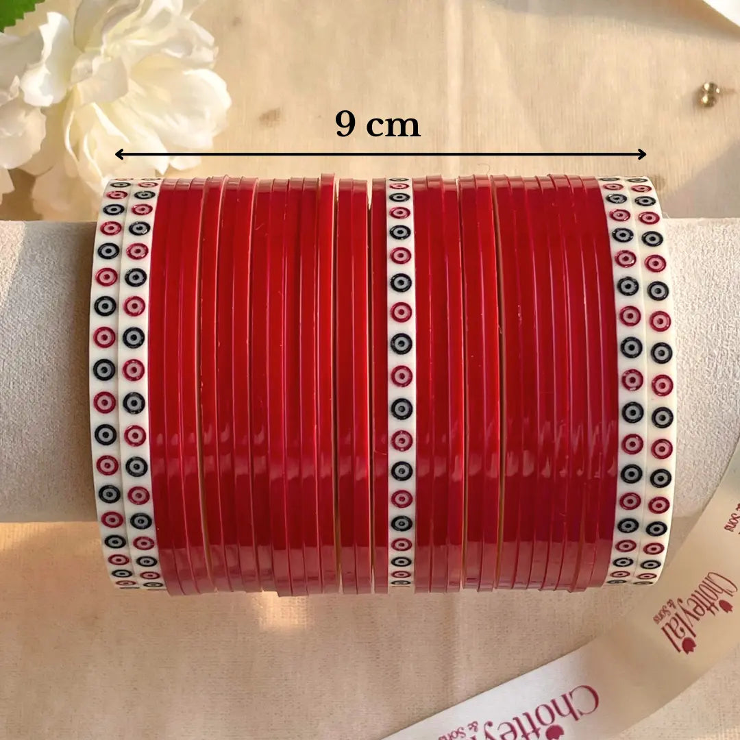 Pure Pearl Classic Heritage Diamond Maroon Chooda Set of 31