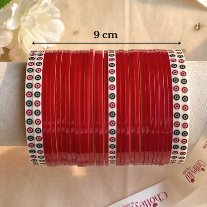 Pure Pearl Classic Heritage Diamond Maroon Chooda Set of 31