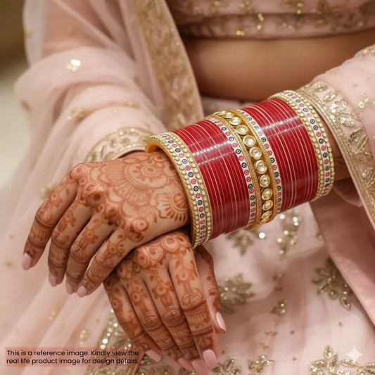 Pure Pearl Graceful Kundan Dark Red Chooda