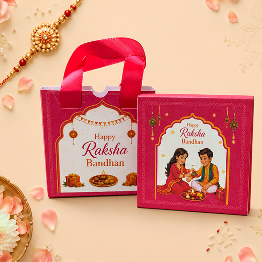 999 Pure Silver Coin Rakhi Gift Box with Premium Carry Bag