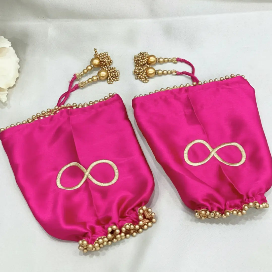 Pink Infinity Sign Parineeti Satin Chooda Cover – Chotteylal & Sons ...