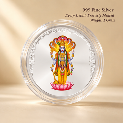 Vishnu Ji, Silver, Round Shape, 1 g