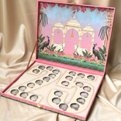 Celebration 25 Coin Box, Banyan Tree Design, Lotus Shape, Set of 25 Coins (2 Gram Each), 999 Purity - Ready To Ship