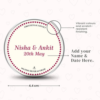 Classic 1st Anniversary Silver Coin — Personalize With Photo & Names
