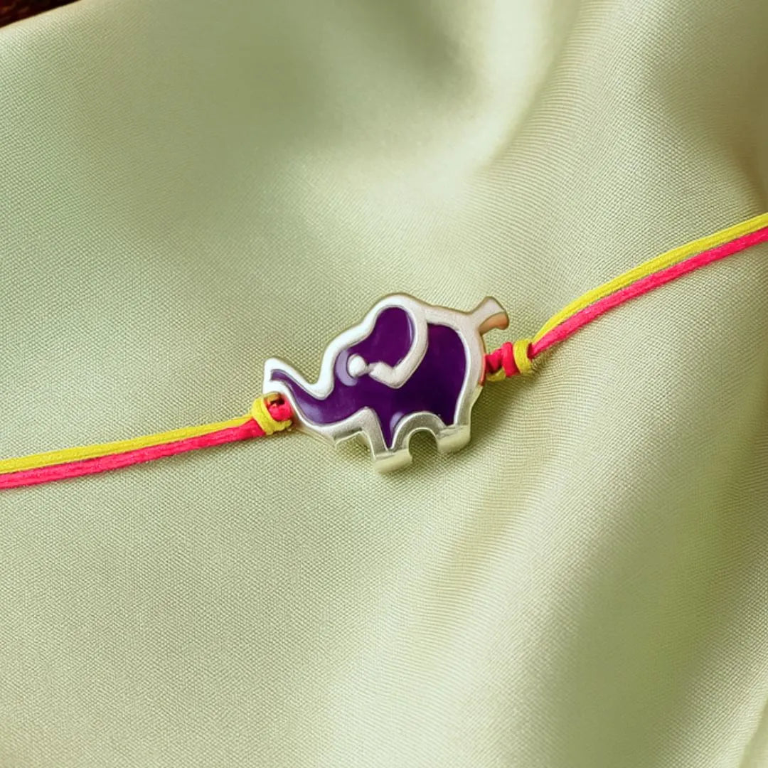 Royal Grace Rakhi – Handcrafted Elephant Motif in Pure 92.5 Silver