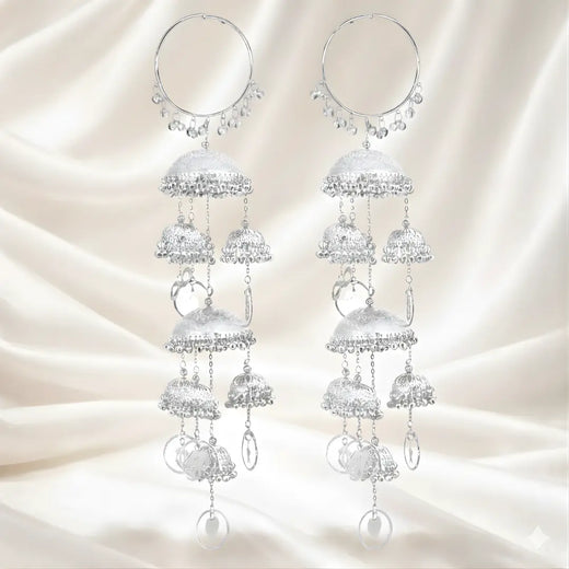 Son Bela Bridal Kaleera - Long Length Single Dome In Silver
