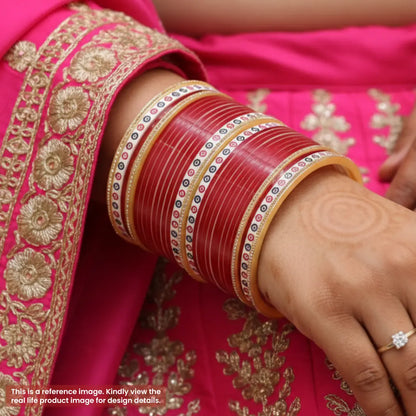 Pure Pearl Golden Radiant Dark Red Chooda