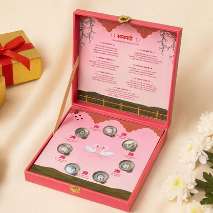 Musical 7 Vachan Baraati Coin Box, Round Shape, 999 Purity - Ready To Ship