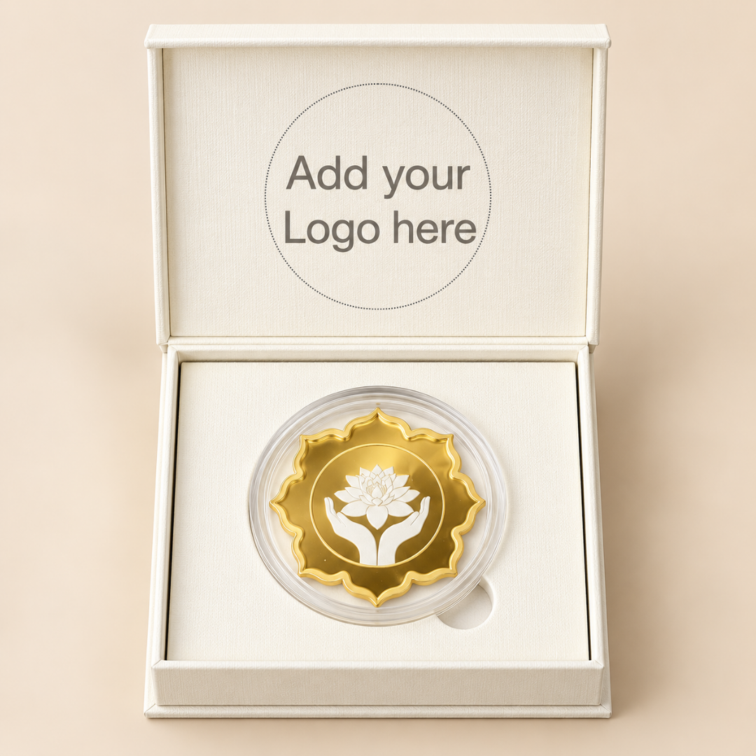 Lotus In Hand, Lotus Shape, Single (25 g), 999 Purity Silver Coin - Wedding Gifts