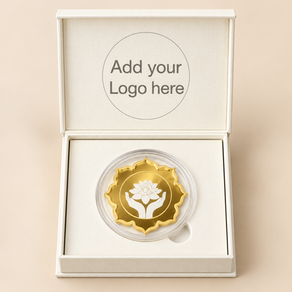 Lotus In Hand, Lotus Shape, Single (25 g), 999 Purity Silver Coin - Wedding Gifts