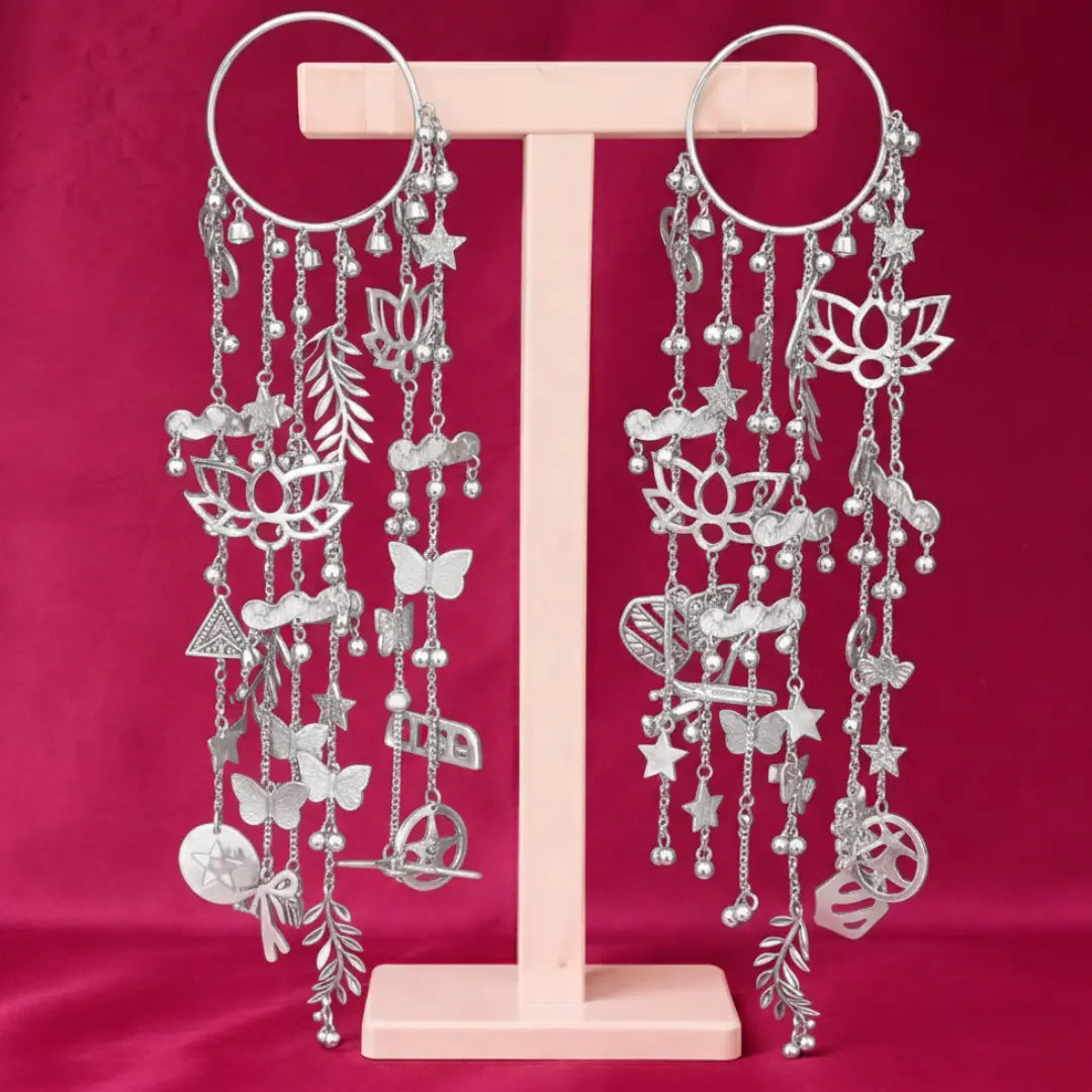 Silver Alia Bhatt Inspired Lotus & Butterfly Bridal Kaleera - Customizable With Unique Charm