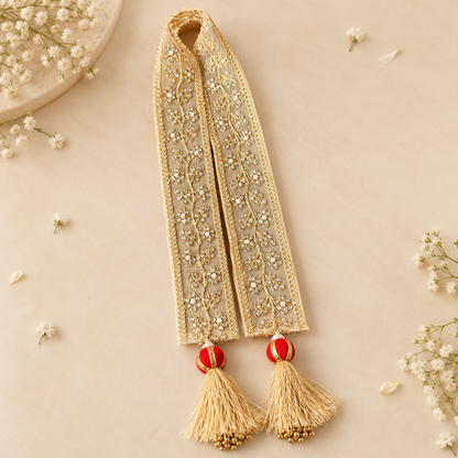 Golden Floral Milni Mala with Tassels