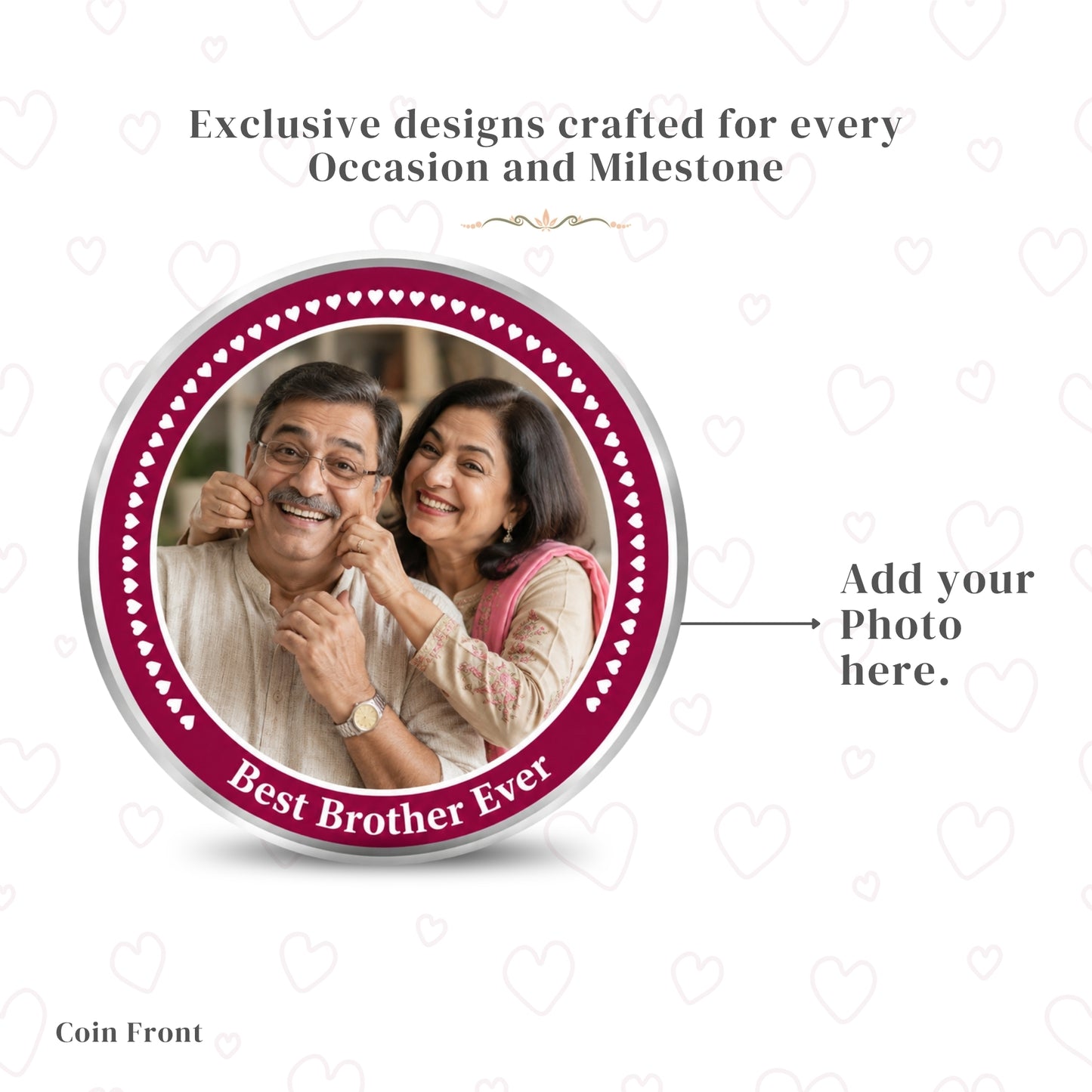 Forever Bond Personalised Raksha Bandhan Photo Silver Coin Gift