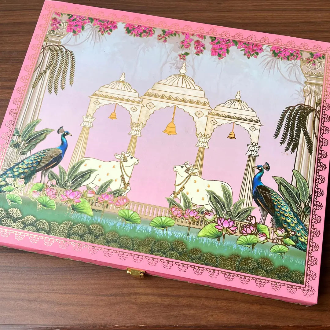 Celebration 25 Coin Box, Banyan Tree Design, Lotus Shape, Set of 25 Coins (2 Gram Each), 999 Purity - Ready To Ship