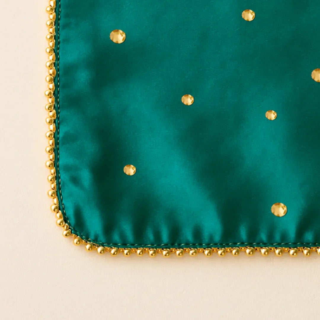 Green Om Motif Mehendi Mat With 2 Line Text