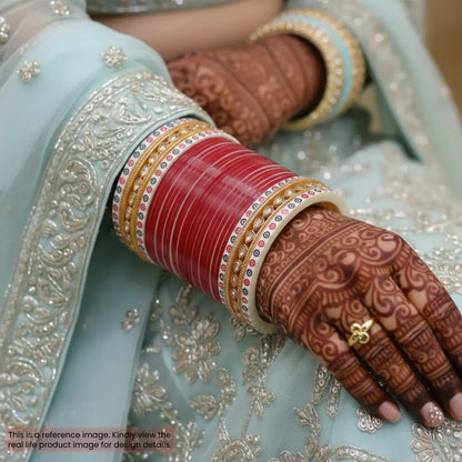 Pure Pearl Captivating Kundan Dark Red Chooda