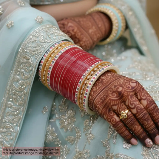 Pure Pearl Captivating Kundan Dark Red Chooda