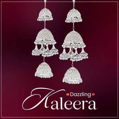 Silver Stone Multi - Dome Bridal Kaleera