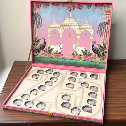 Celebration 25 Coin Box, Banyan Tree Design, Lotus Shape, Set of 25 Coins (2 Gram Each), 999 Purity - Ready To Ship