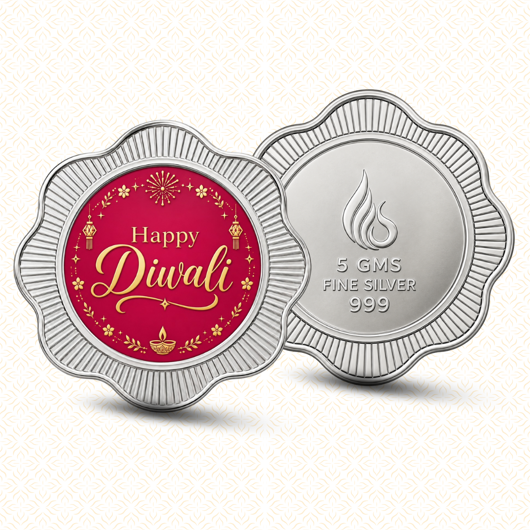 Diwali in Full Bloom - 5g Floral 999 Silver Happy Diwali Coin