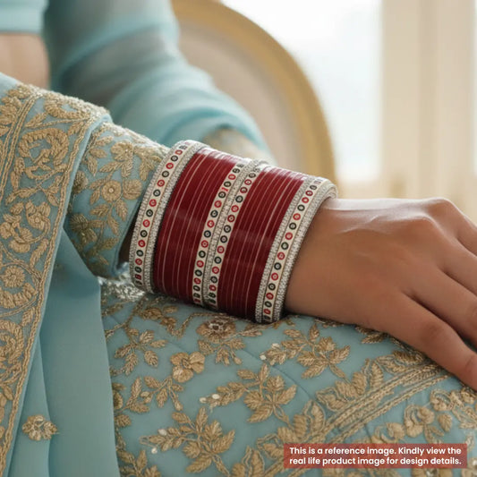 Pure Pearl Stunning Diamond Dark Red Chooda