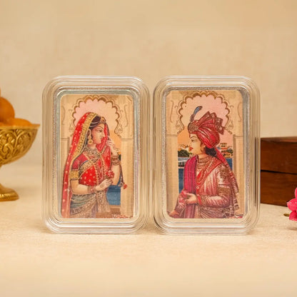 Raja Rani, UV Printed, Bar Shape, Set of 2 (5 Grams Each), 999 Purity Silver Coin - Ready To Ship