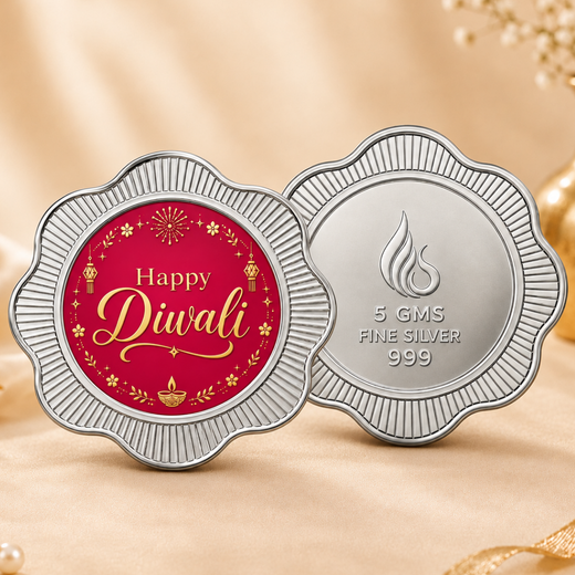 Diwali in Full Bloom - 5g Floral 999 Silver Happy Diwali Coin