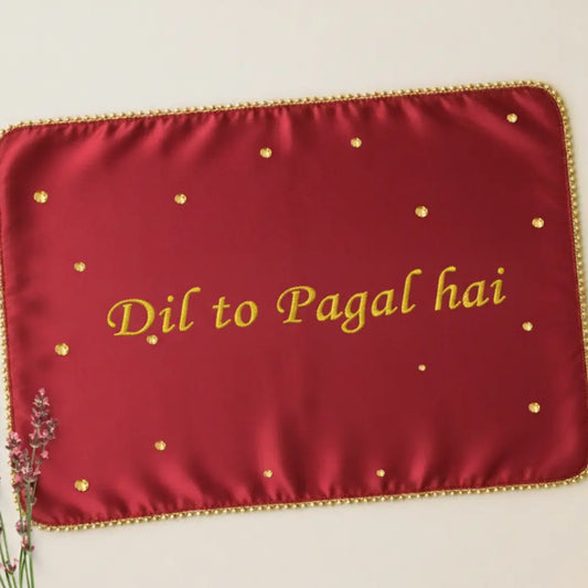 Red Mehndi Mat Customizable With 1 Line Text