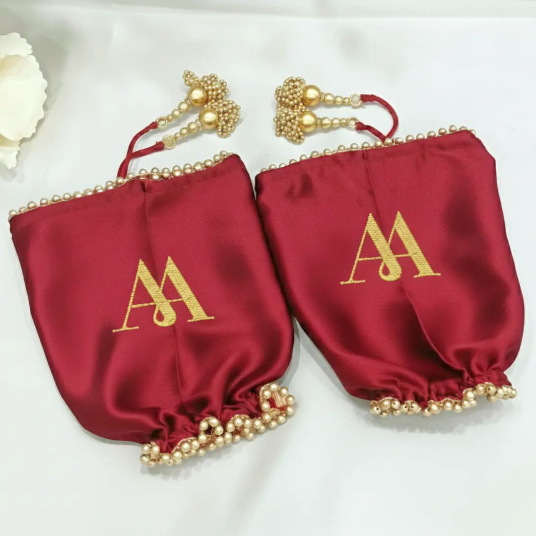 Parineeti With Pearl Beads Maroon Chooda Cover – Logo Customization | Chotteylal and Sons