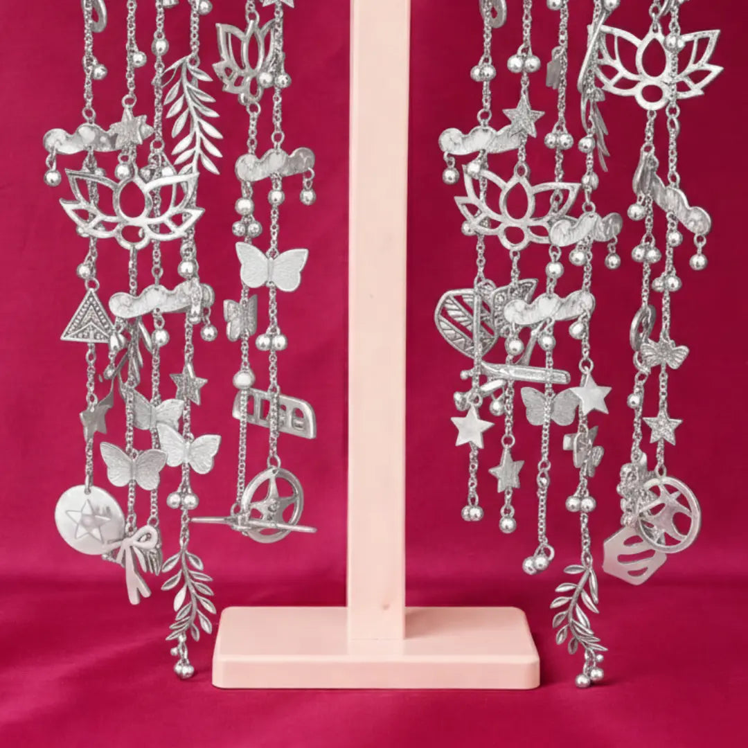 Silver Alia Bhatt Inspired Lotus & Butterfly Bridal Kaleera - Customizable With Unique Charm