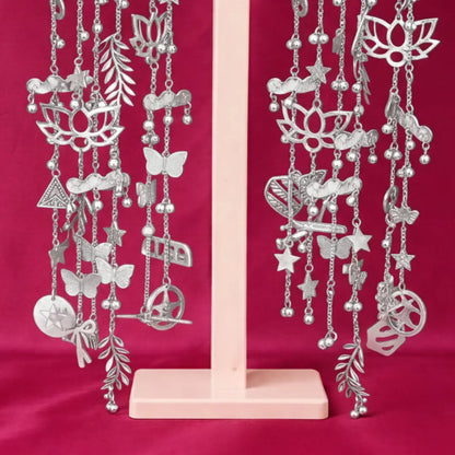 Silver Alia Bhatt Inspired Lotus & Butterfly Bridal Kaleera - Customizable With Unique Charm