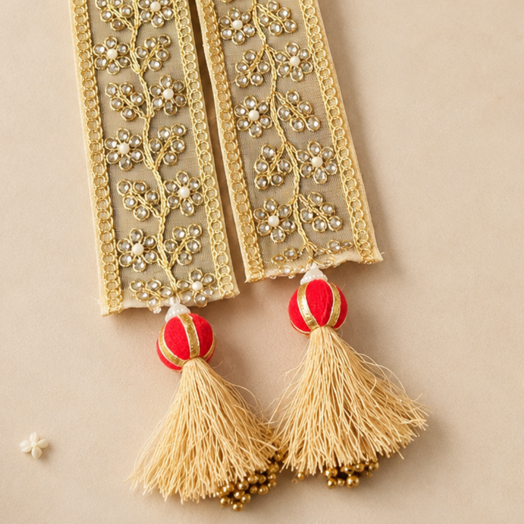 Golden Floral Milni Mala with Tassels