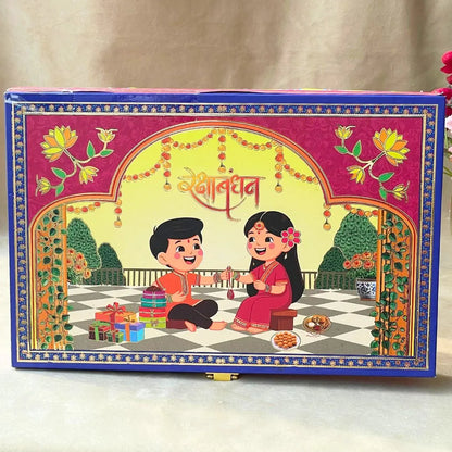 Raksha Bandhan Musical Box With 40 Gram Silver Coin (10 gram each) and Playing Cards - 999 Purity Silver Coins