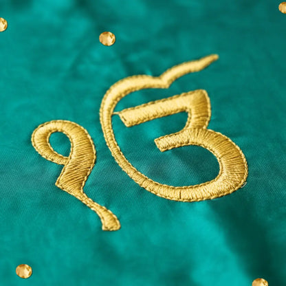 Green Ik Onkar Motif Mehendi Mat