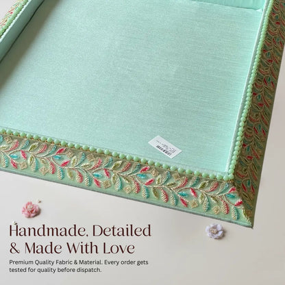 Premium Royal Green Shagun Tray Set