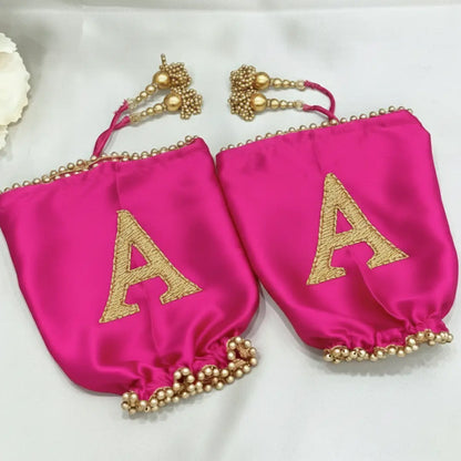 Parineeti Chopra Inspired Pink Satin Chooda Cover With Pearl Bead Tassels & Customisable Logo
