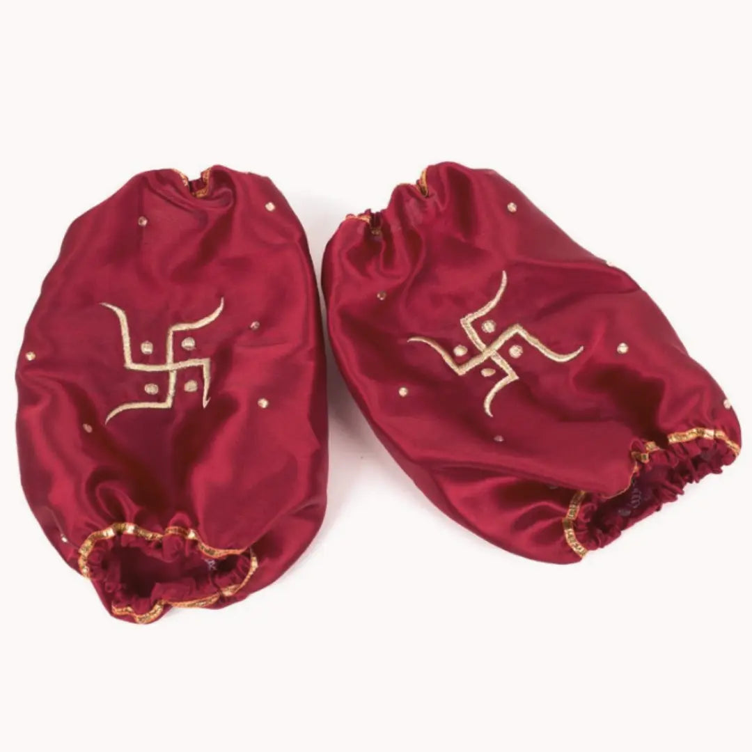 Elegant Satin Swastik Maroon Chooda Cover | Chotteylal and Sons