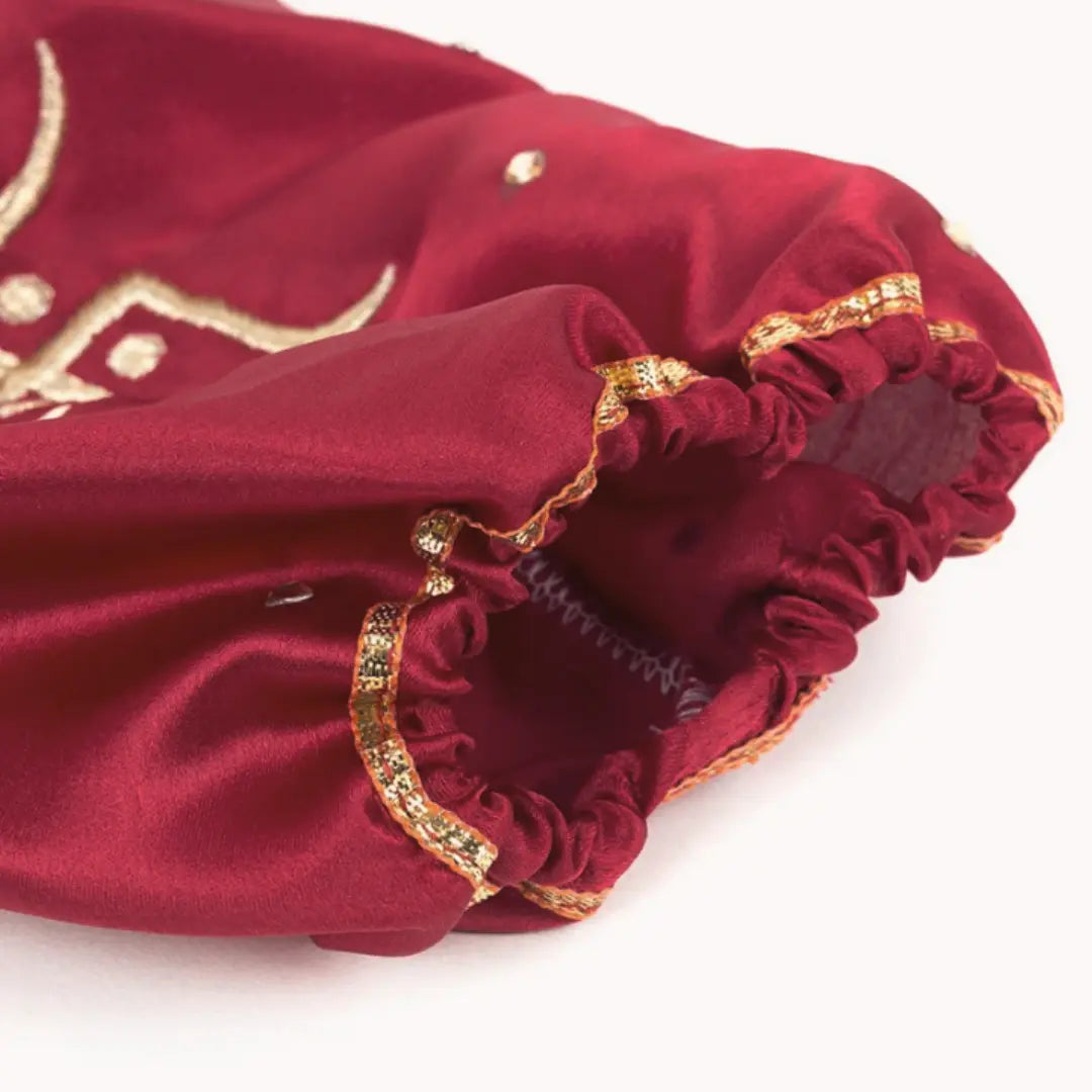 Elegant Satin Swastik Maroon Chooda Cover | Chotteylal and Sons