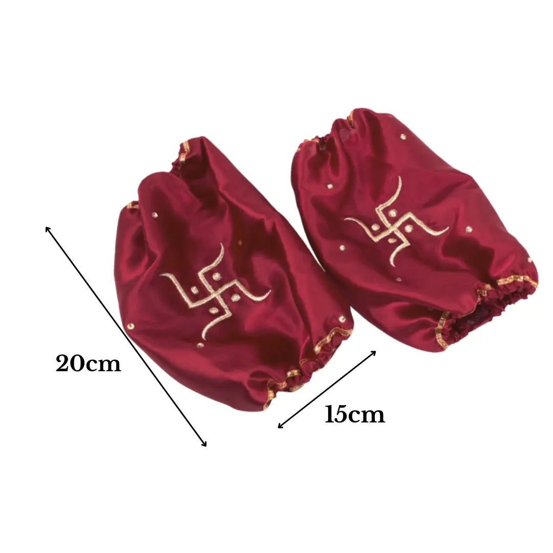 Elegant Satin Swastik Maroon Chooda Cover | Chotteylal and Sons