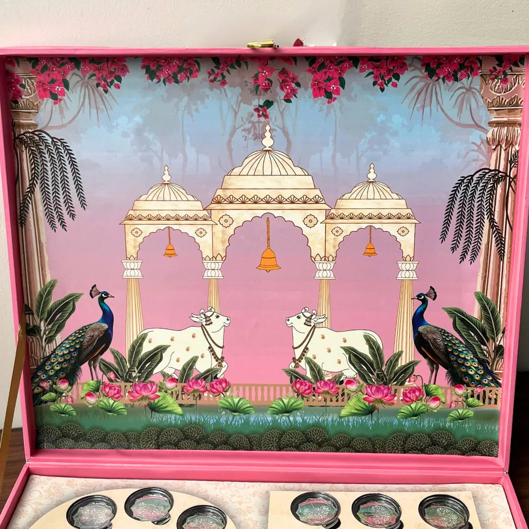 Celebration 25 Coin Box, Banyan Tree Design, Lotus Shape, Set of 25 Coins (2 Gram Each), 999 Purity - Ready To Ship