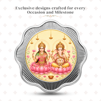 50g 999 Fine Silver Lakshmi Ganesh Coin | Elegant Gift